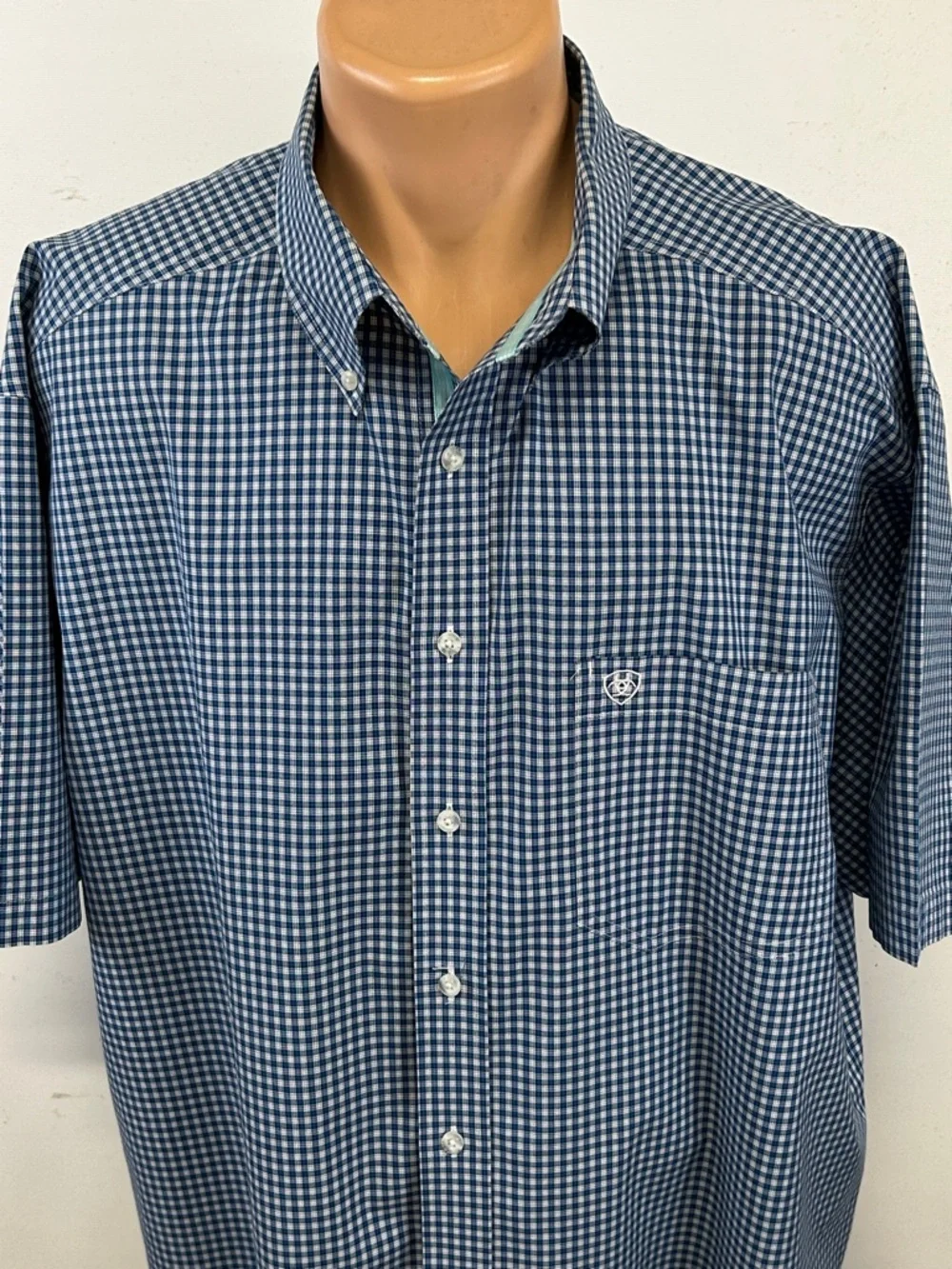 Ariat Pro Short Sleeve Button Down Collar Shirt.  3XL - Picture 2 of 7